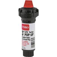Toro 570Z Pro 53820 Pop-Up Fixed Spray Body With Flush Plug, 1/2 in FNPT, 3 in Pop Up