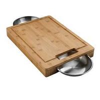 CUTTING BOARD WOOD W/SS BOWL  