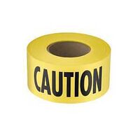 Empire 77-1001 Barricade Tape, 1000 ft L, 3 in W, Plastic Backing, Yellow