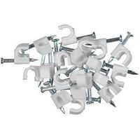 Audiovox CVH102R Coaxial Cable Clamp, Plastic/Metal, White