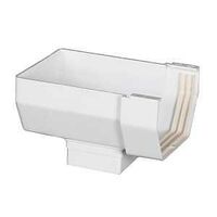 Amerimax T0509 Gutter End Drop with Outlet, 5 in W, Vinyl, White