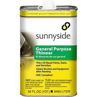 Sunnyside 47632 Paint Thinner, Liquid, Pungent, Clear, 1 qt