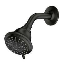 SHOWER HEAD 8-FUNC MAT BLK 4IN