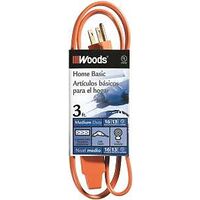 CORD EXT 16AWG 3C 3FT 13A ORG