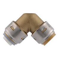 SharkBite UR4256A Transition Elbow, 3/4 in PB x 3/4 in CTS, 90 deg Angle, Brass, 200 psi Pressure