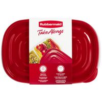 TakeAlongs 7F57 Divided Rectangle 3-Piece Food Storage Container Set