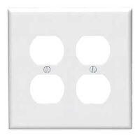 Leviton 002-80516-00W 2 Duplex Receptacle Midway Size Wall Plate