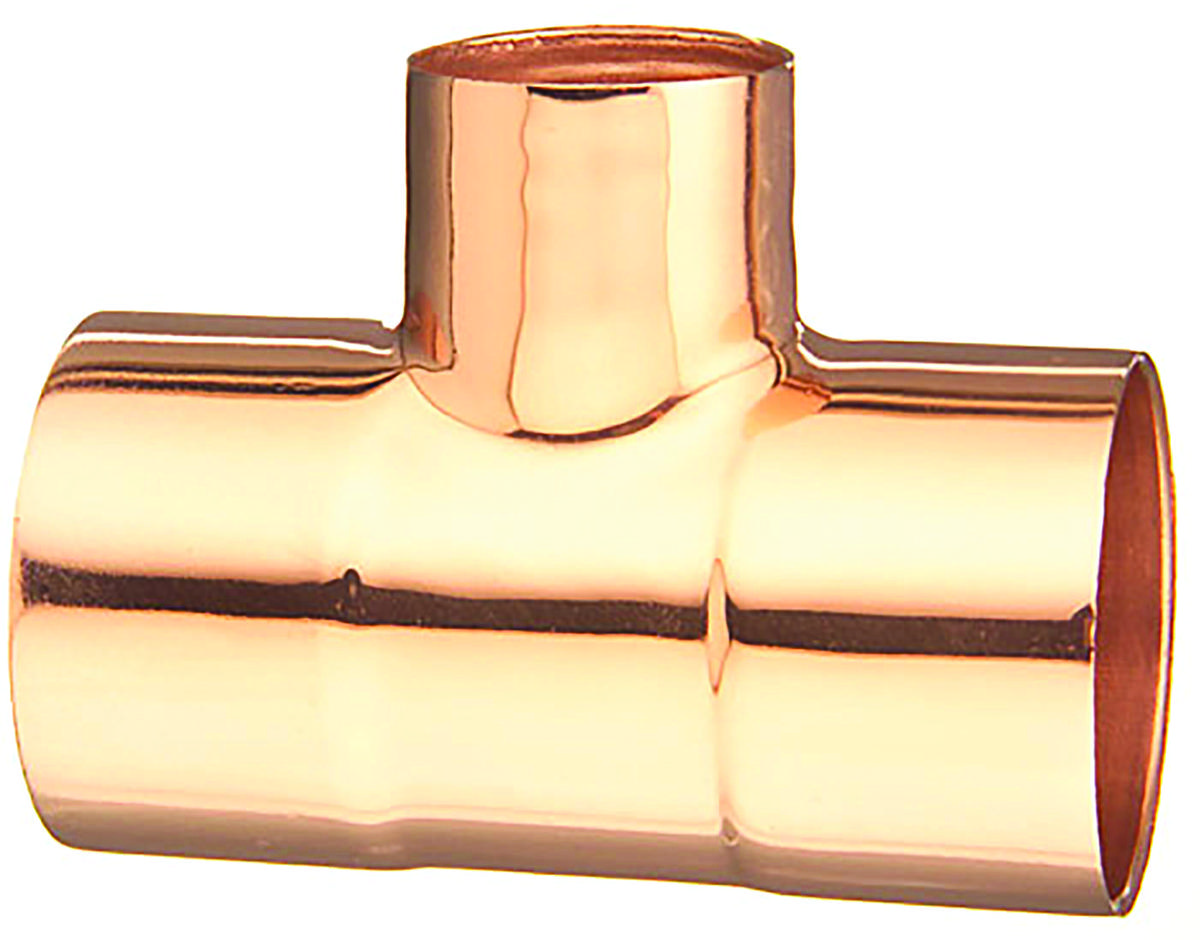 Nibco C611 Series W01780D Reducing Pipe Tee, 1-1/2 x 1-1/2 x 1 in, Sweat, Copper, 408 psi Pressure