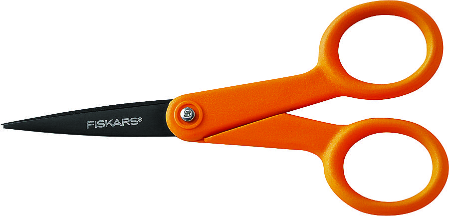 Fiskars 4.9" Stainless Steel Non‑Stick Kitchen Scissors with Double‑Loop Grip