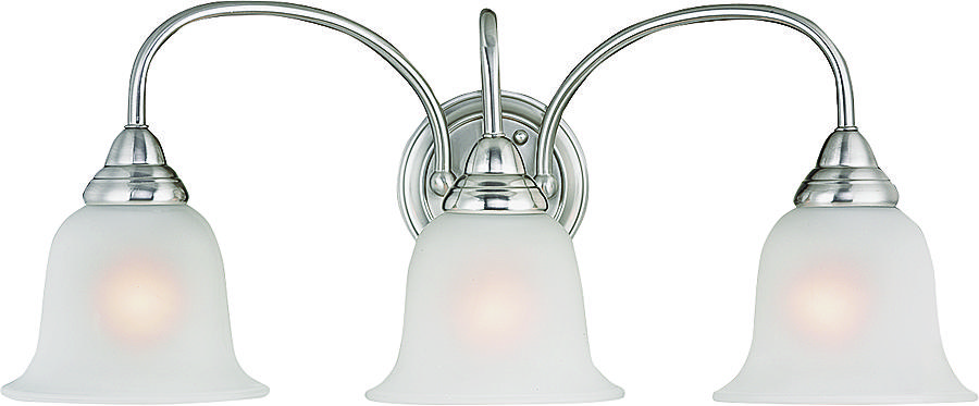 Brushed Nickel 3‑Lamp Vanity Light Fixture – 60W CFL, Steel Construction