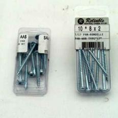 No. 8 X 2 Inch Wood Screws, Zinc Plated, 10 Count