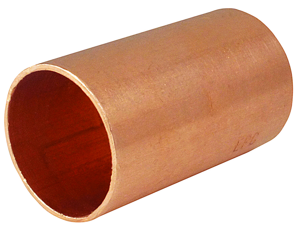 Nibco 600-RS Series W00755C Pipe Coupling with Rolled Tube Stop, 3/4 in, Sweat, Copper, 700 psi Pressure