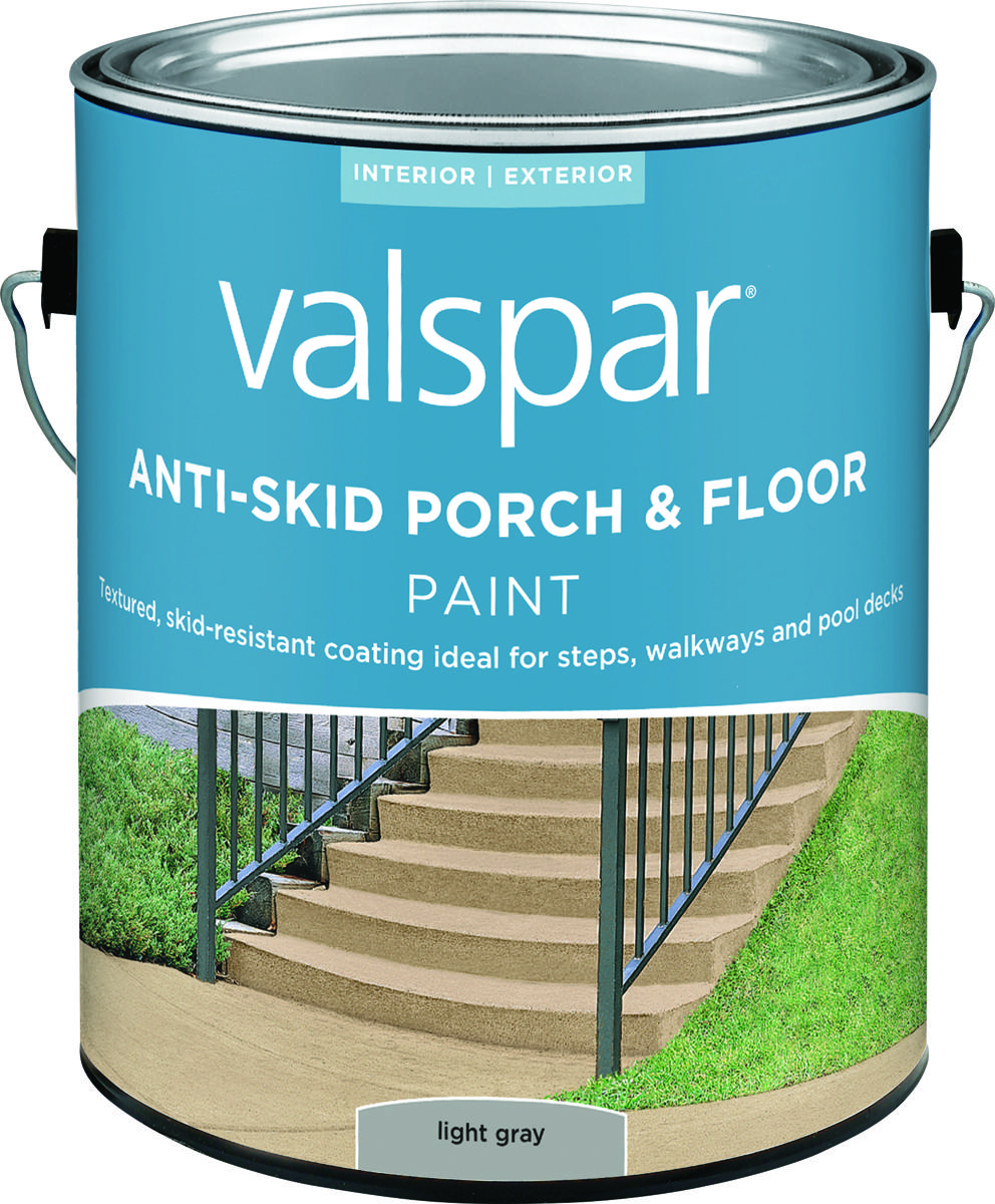 Valspar 024.0082030.007 Porch and Floor Paint, Light Gray, 1 gal, 100 sq-ft/gal Coverage Area