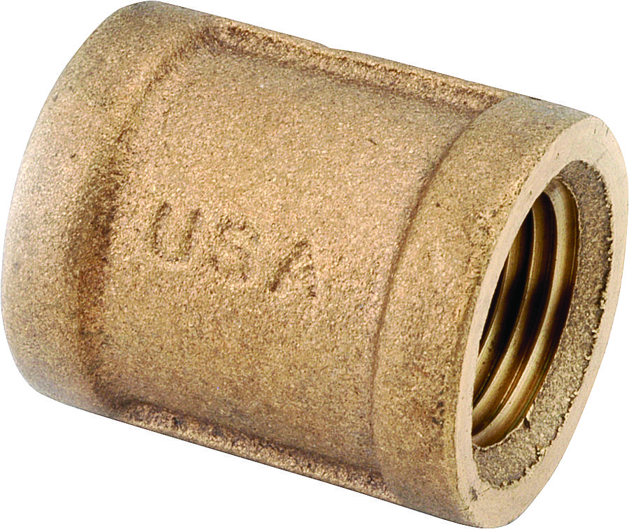 Rough Brass Threaded Coupling, Lead Free, 2 In.