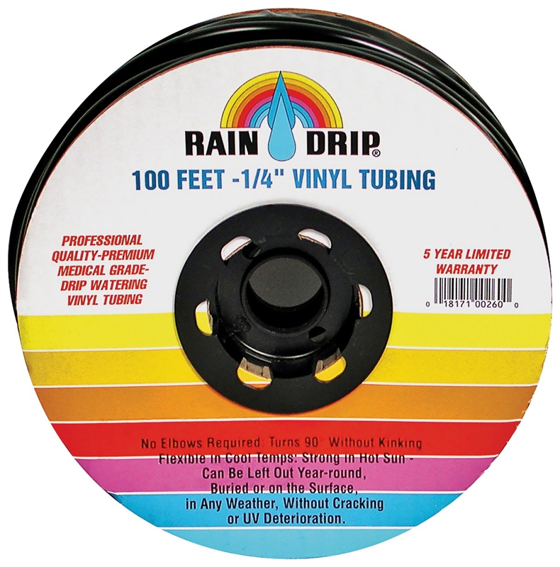 Raindrip 016010T 1/4-Inch by 100-Feet Black Tubing