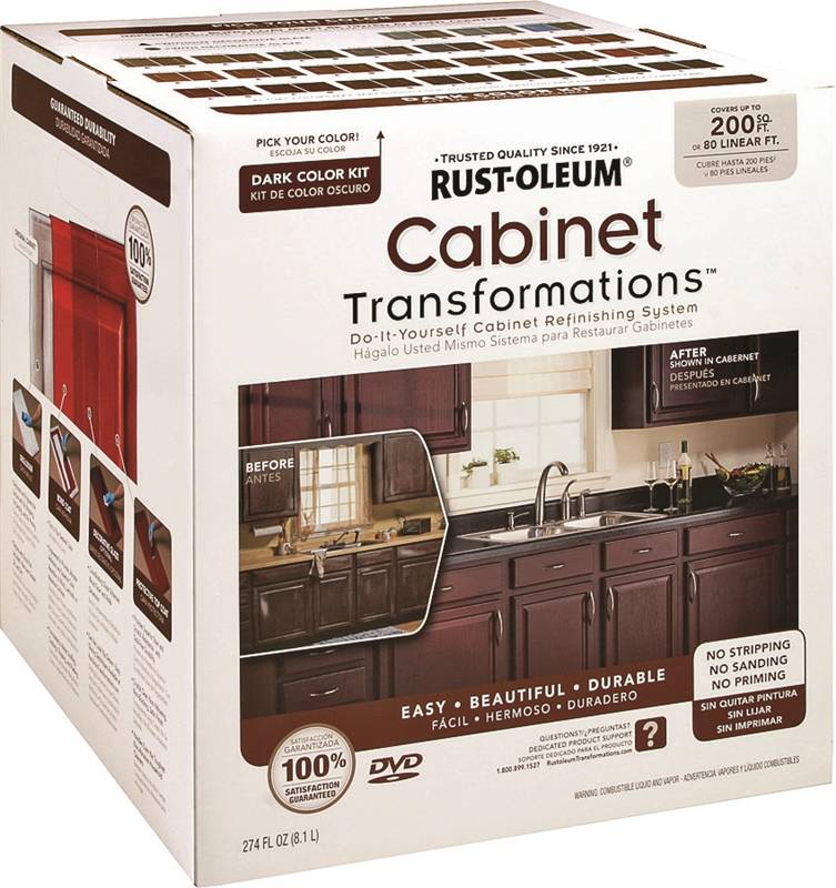 rust-oleum 258242 large cabinet transformations kit, acrylic, dark