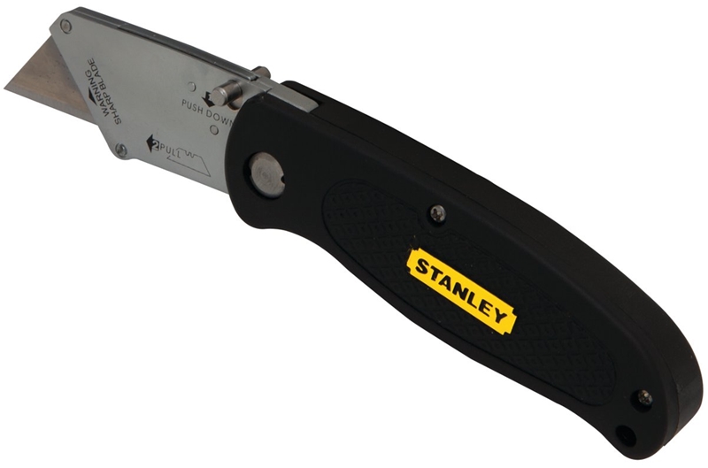Stanley STHT10169 Folding Utility Knife 61/2 in L, Black Ergonomic, Steel
