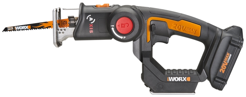 WORX WX550L Reciprocating and Jig Saw, Battery Included, 20 V, 1.5 Ah, 3/4  in L Stroke