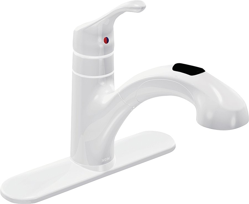 Moen Renzo Pull Out Kitchen Faucet 9 5 8 In X 5 9 16 In Spout White