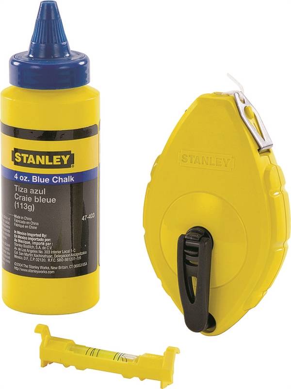 Stanley 47-442 Chalk Box Set, 100 ft L Line, Blue Line, 3:1 Gear Ratio