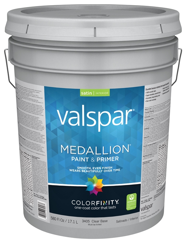 Valspar 3405 Latex Interior Paint 1 Pail Container 400 Sq Ft Gal Clear Base Slight