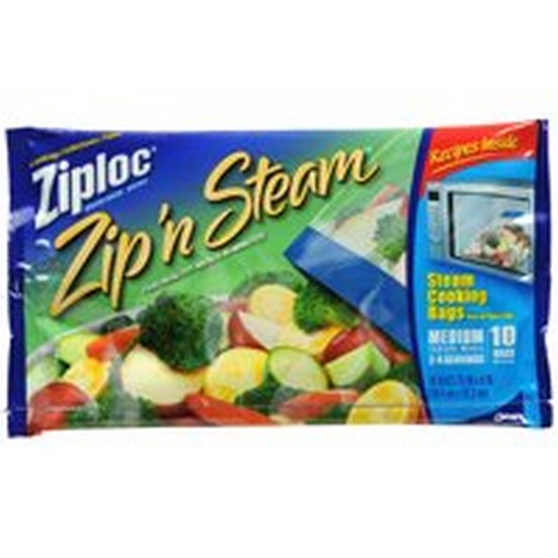 Ziploc Zip'n Steam Cooking Bags, Steam, Large, Shop