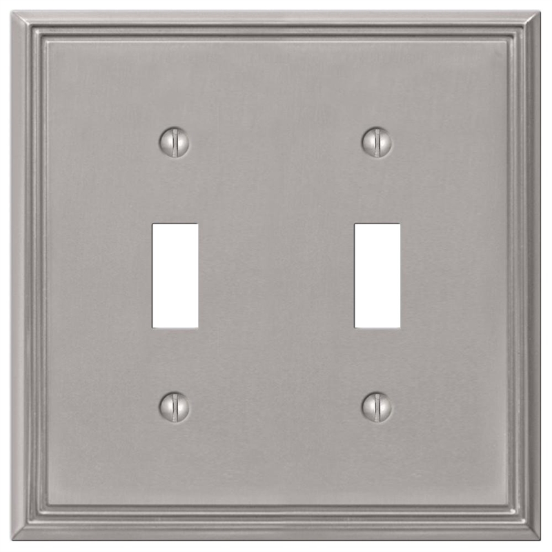 Amerelle Contemporary Unfinished Beige 2 Gang Wood Toggle Wall Plate 1 Pk