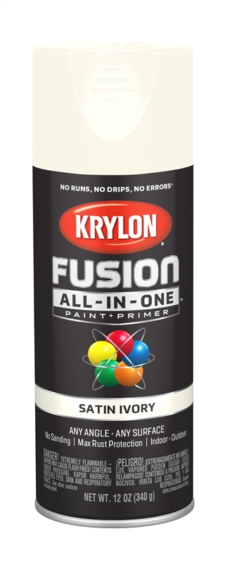 Krylon K02732007 Fusion Spray Paint Satin Black 12 Ounce