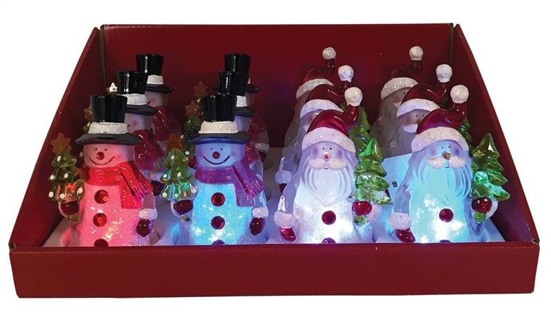 Snowman Santa Led Pdq 4in