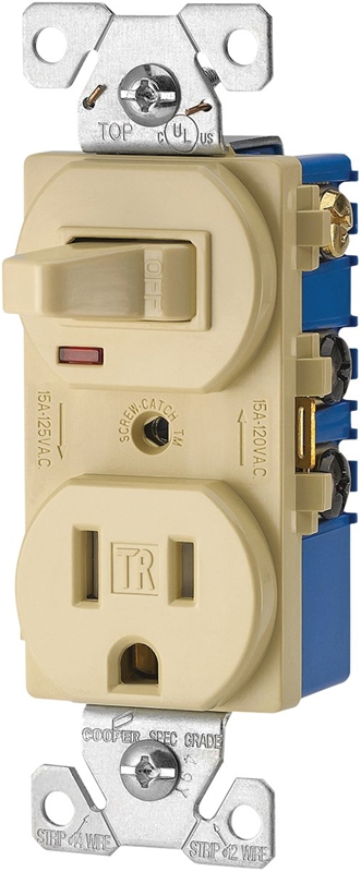 Cooper TR274V Duplex, Heavy Duty Combination Switch  