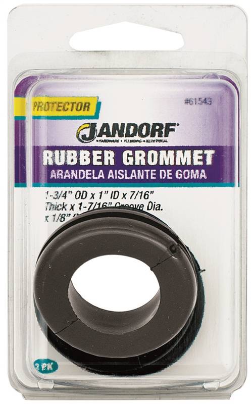 Rubber JANDORF SPECIALTY HARDWARE 61502 Grommet Black 1/2 In Id X 13/16 In Od X 9/32 In T