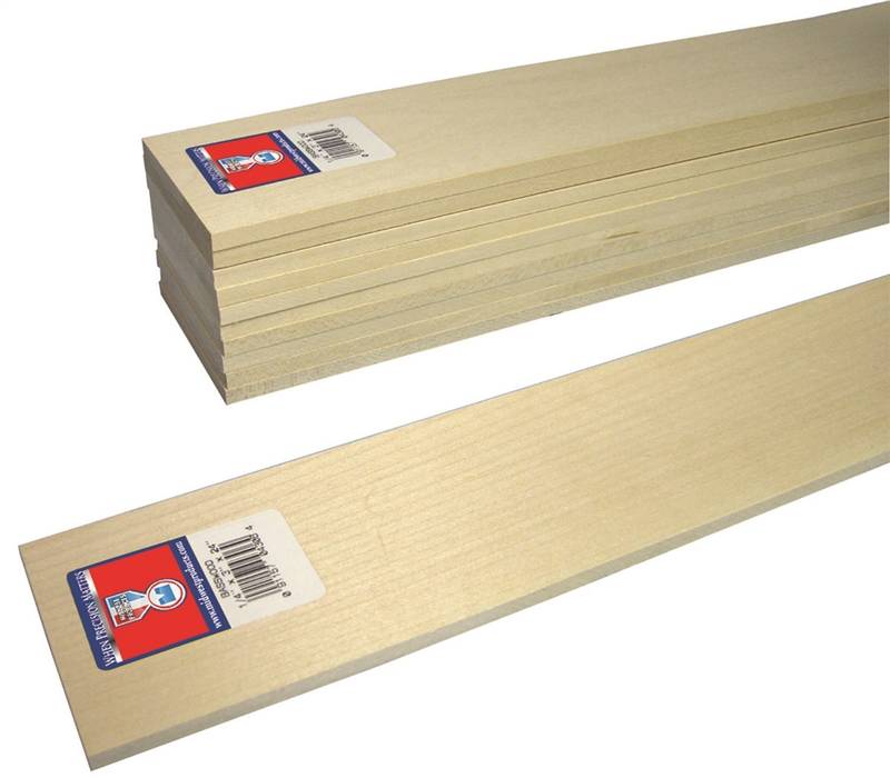 Basswood Sheet 1/4 X 3 X 24in - Case of 10