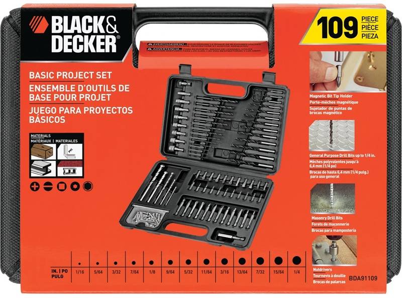 Black + Decker 109 Pc. Combination Drill And Screwdriver Set
