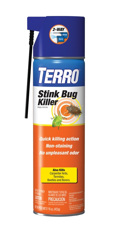 Terro T3500-6 Non-Staining Stink Bug Killer, 1 lb, Aerosol Can, Liquid, Off...