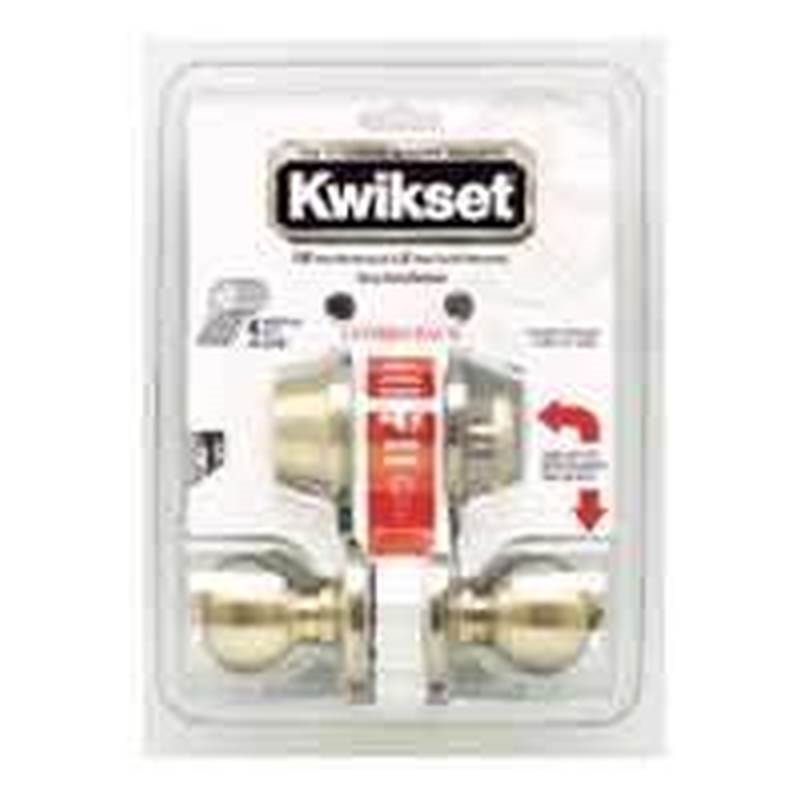 Kwikset 690P5CP6ALRCSK6 Knob Lockset, Grade, Keyed Key, Antique Brass,  2-3/8 x 2-3/4 in Backset, K6 Keyway