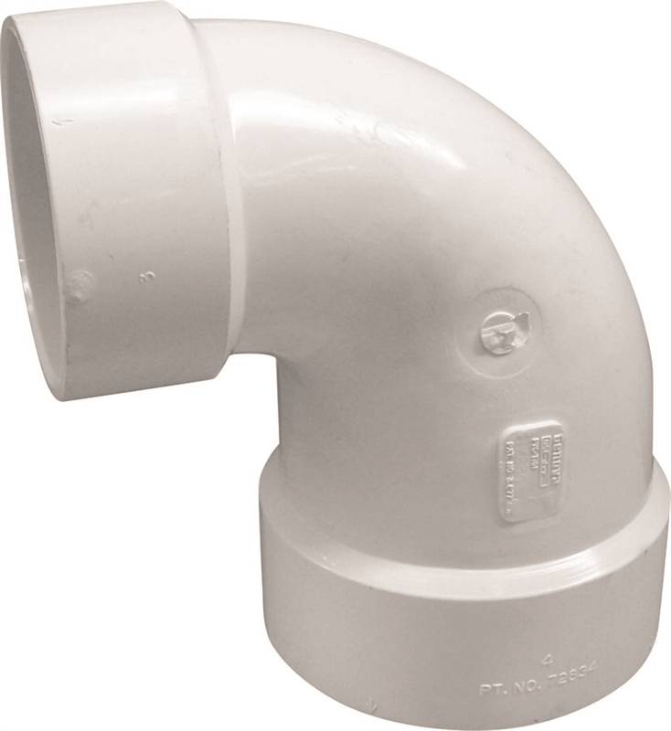 Genova 72834 Closet Bend DWV Pipe Reducing Elbow, 90 deg, 4 x 3 in, Hub ...