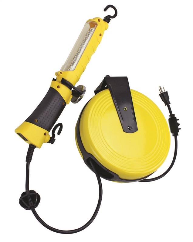 PowerZone ORCRTLLED526 Work Light, LED Lamp, 120 Lumens, 30 ft L Cord,  Yellow