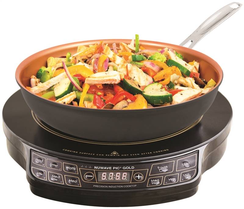 NuWave 30153 Lightweight Induction Cooktop With 9 in Fry Pan, 10.8 A, 1300  W, Black