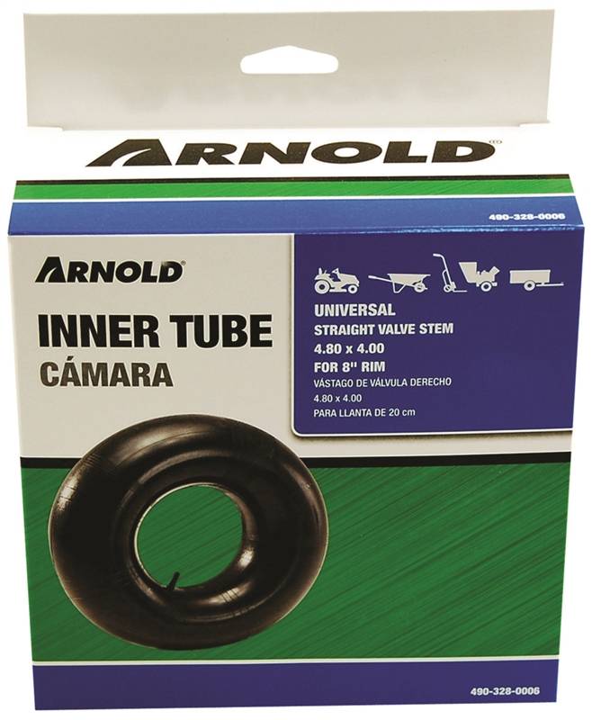 Arnold 490-328-0006 Tire Inner Tube 8" x 480/400 w/ Straight Valve Stem 