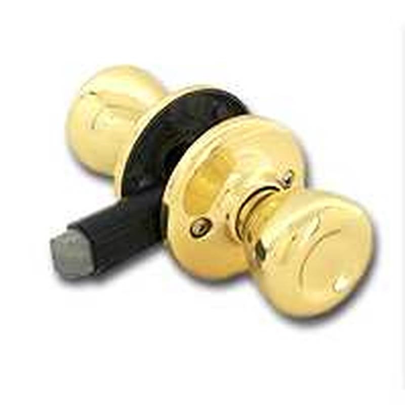 Kwikset 200M 3CP7/8RFLRCS Passage Door Lockset, Knob Handle, Polished  Brass, 1-3/8 to 1-3/4 in Thick Door