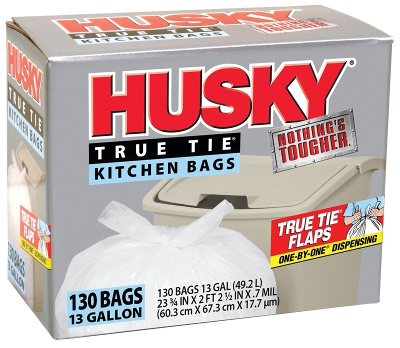 Husky HK13WC080W 13-Gallon Kitchen Trash Poly Bags