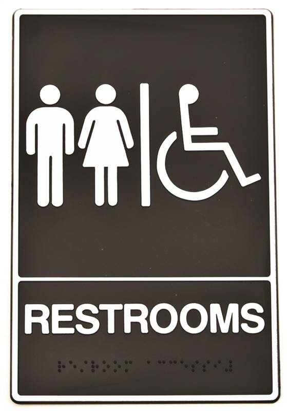 SIGN BRAILLE RESTROOM 6X9IN Case of
