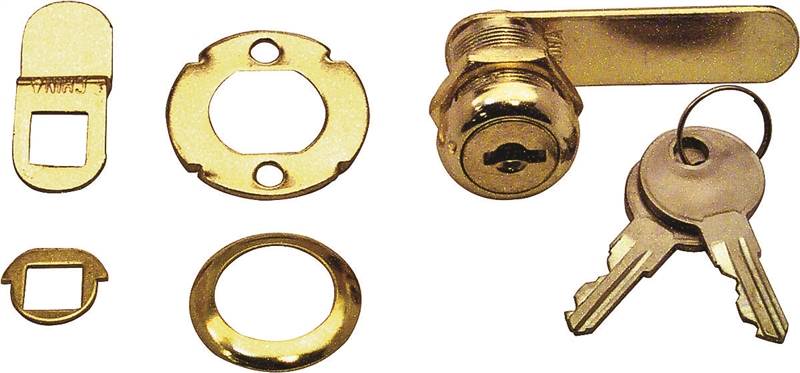 Defender Security U 9944 Drawer and Cabinet Lock, Keyed Lock, Y13 Yale  Keyway, Stainless Steel, Brass