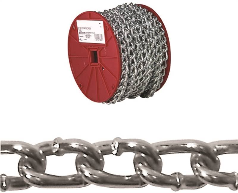 70' Steel Zinc Plated 520# Capacity #2/0 Twist Link Machine Chain 0722527