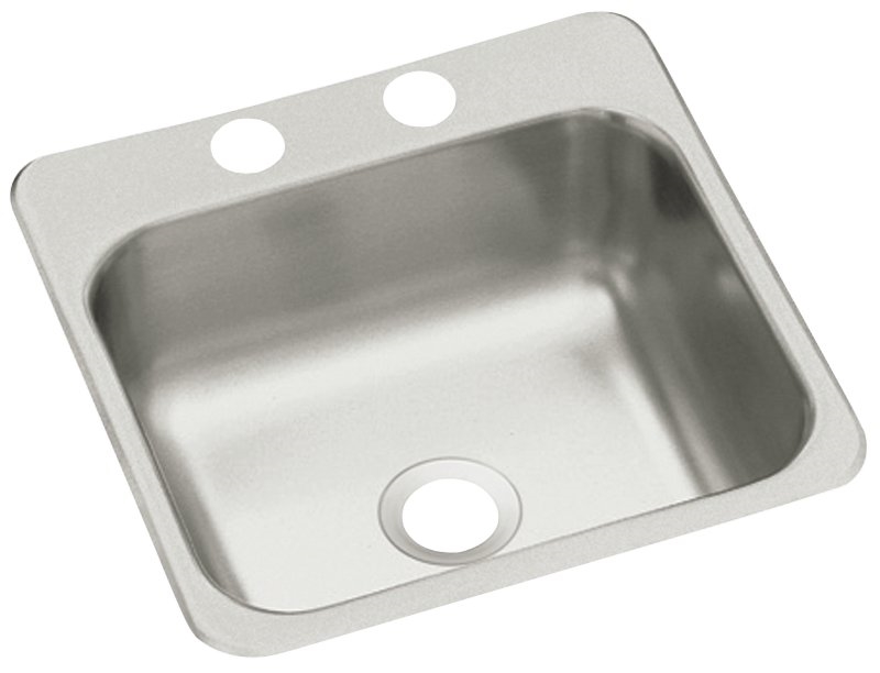 Sterling Traditional Ledge Back Self Rimming Kitchen Sink 15 In H X 15 In W X 5 1 2 In D
