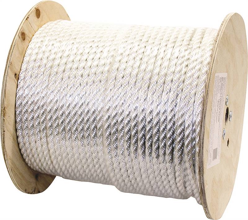 Evans Cordage Co. Polypropylene Wellington 10810/27-303 Hollow Braided Mono-Filament Rope 1/4 in Dia x 1000 ft L Yellow T.W 81 lb 