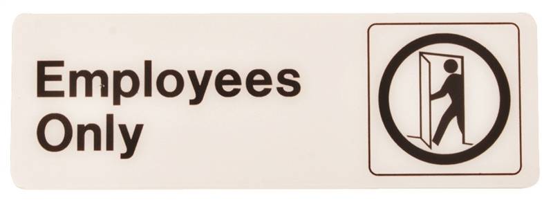 Sign Decor Employee Only 3x9in Case of