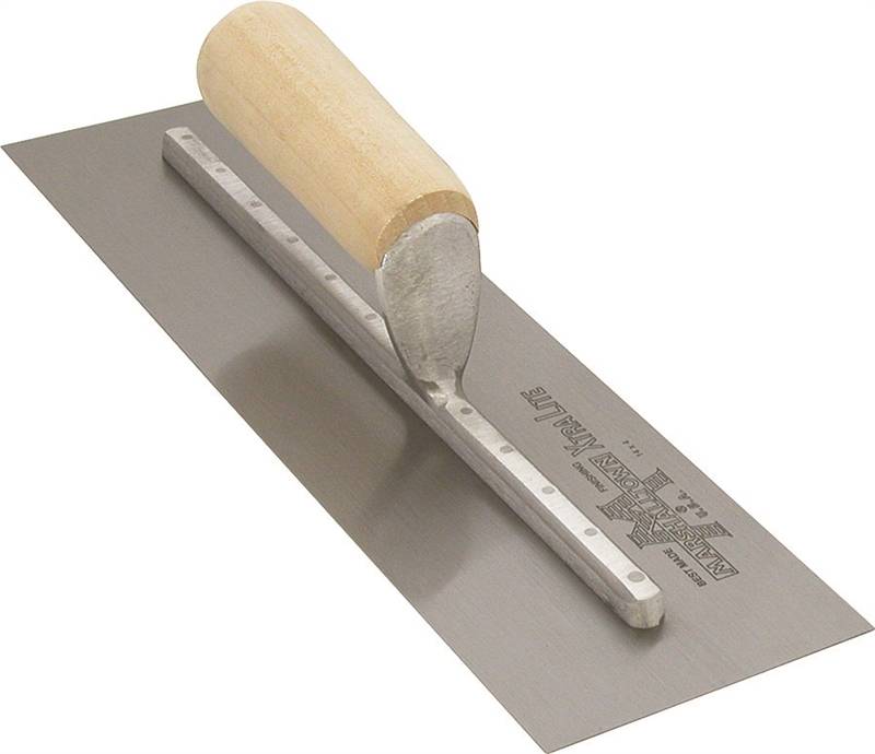 QLT by Marshalltown FT362 4/" X 12/" Finishing Trowel With Curved Wood Handle