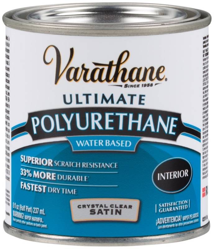 Minwax 255554444 Minwaxc Polycrylic Water Based Protective Finishes, 1/2 Pint, Gloss, Clear