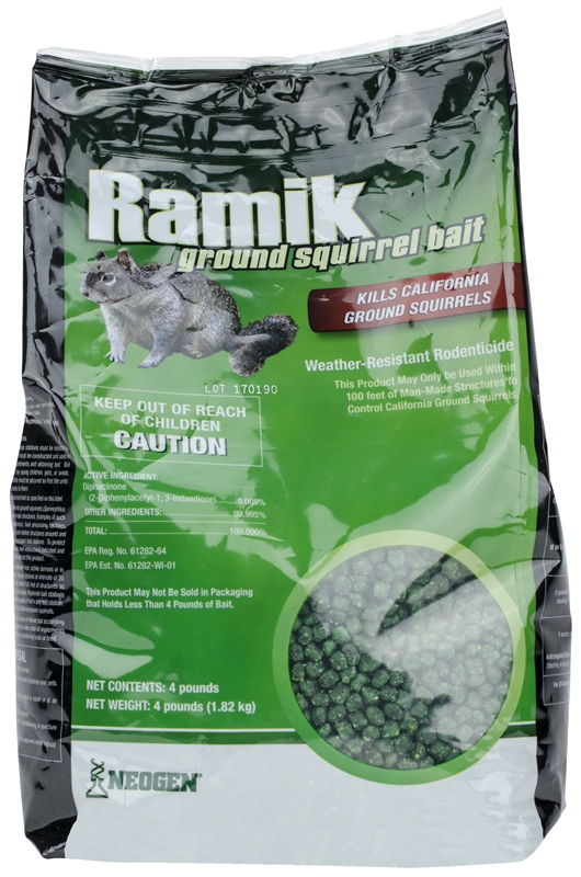 Ramik 116352 Ground Squirrel Bait, Pellet, Characteristic, Mild, Green, 4  lb Pouch